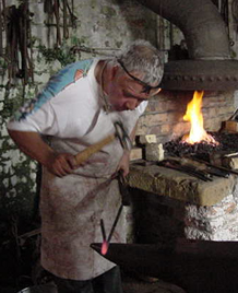 David Crane at work in the Smithy